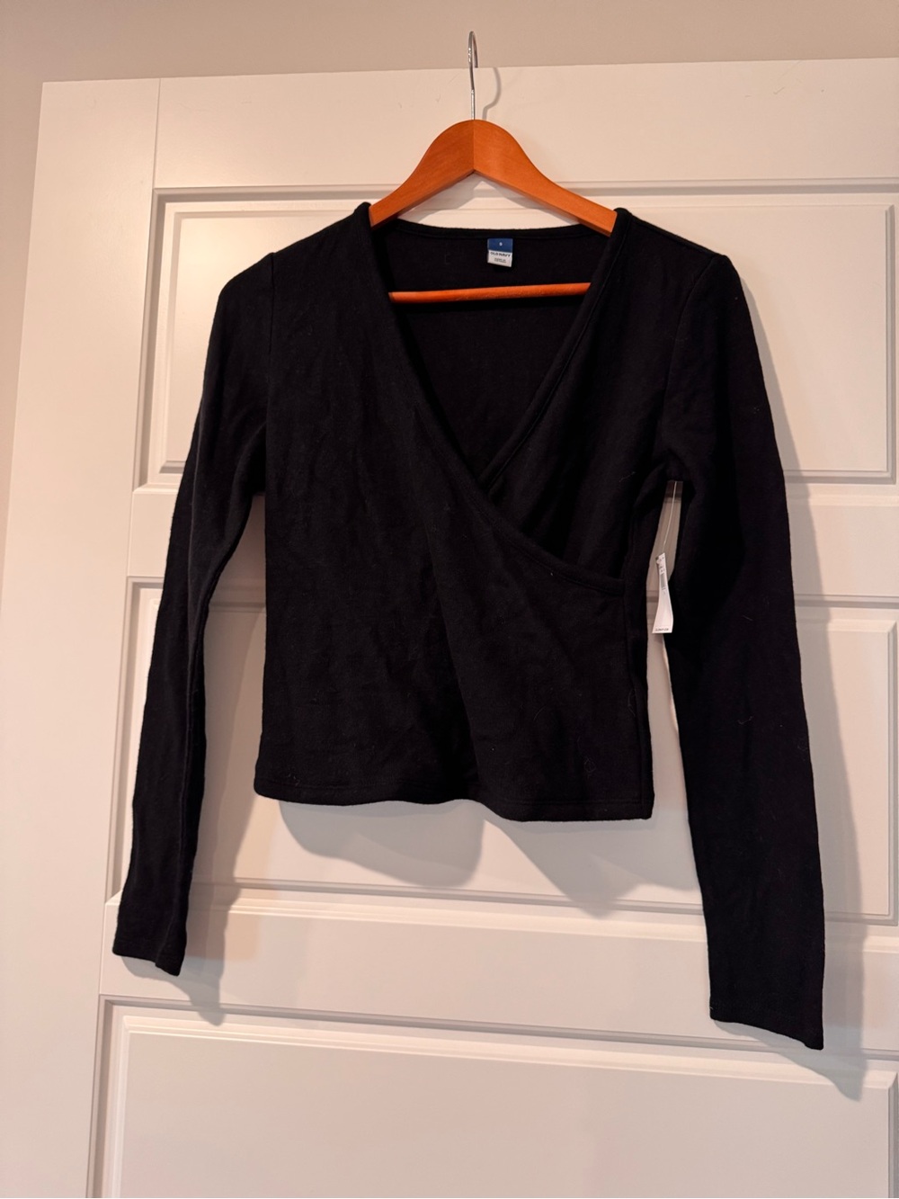Old Navy Black Wrap-Front Long Sleeve Tee